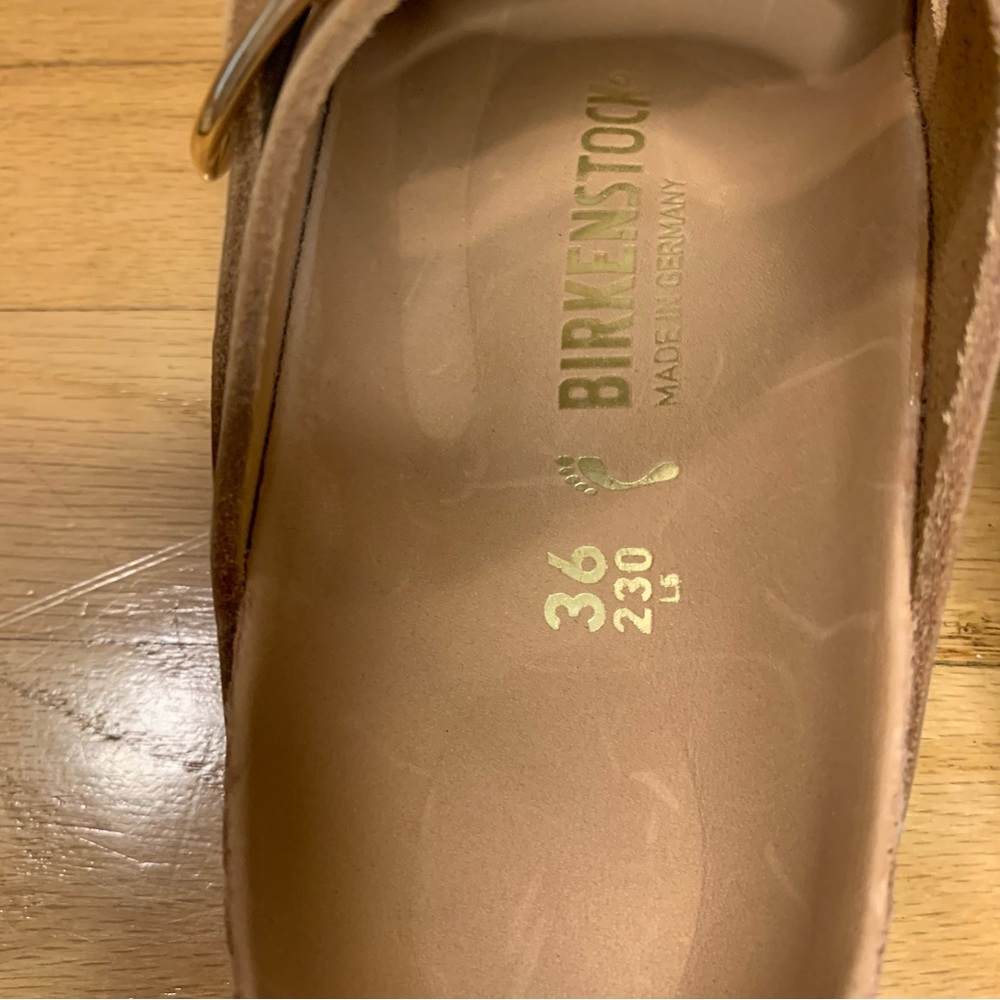Birkenstock Arizona Big Buckle Slide Sandals in Antique Cognac Leather - Size 36 - Picture 6 of 9